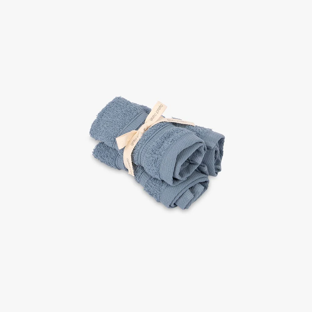Conjunto Toalhetes de Algodão Azul 4EVERYDAY