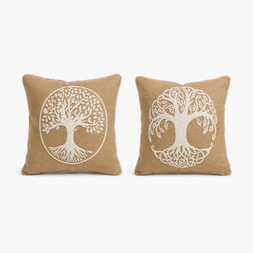 Almofada Sortida de Árvore Castanho 45x45 RAÍZES - Image 2