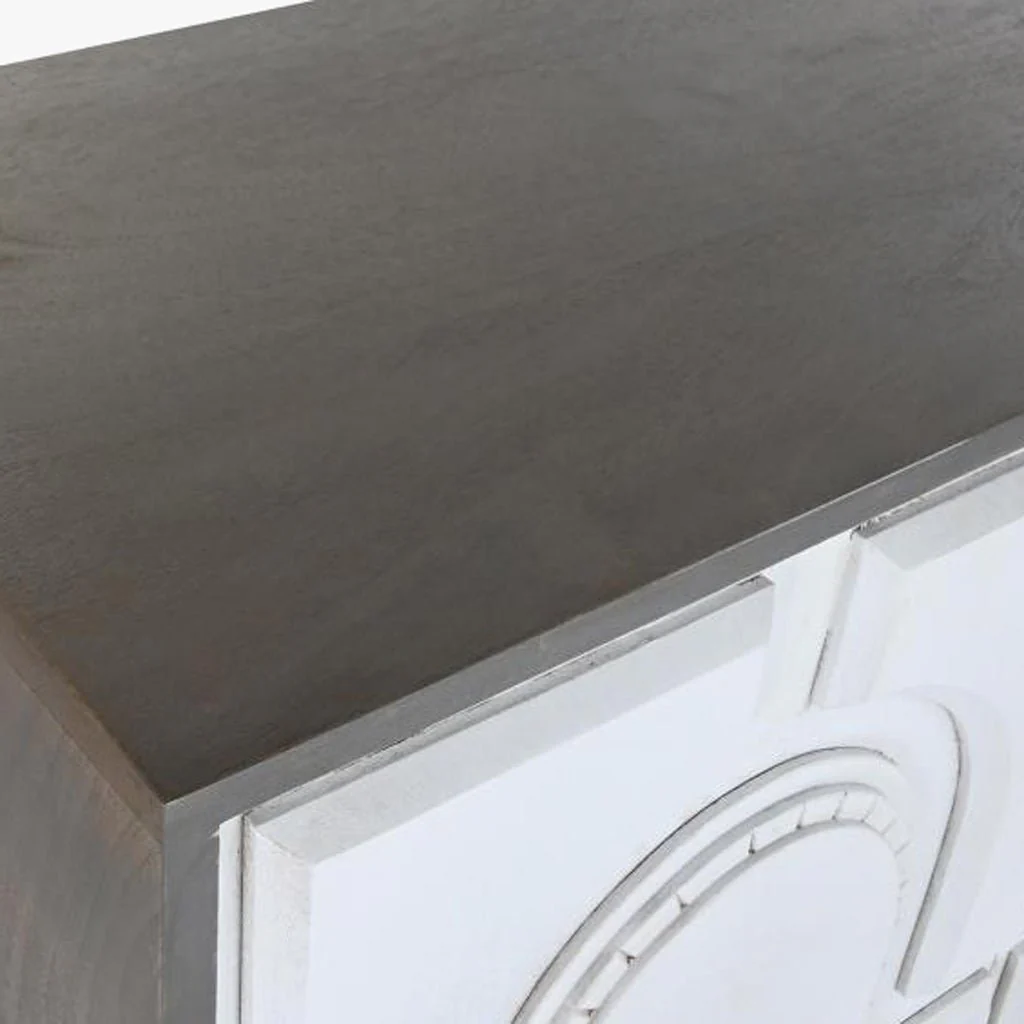 Aparador Relevo Branco com Acabamentos Bronze 93X41X114 WHITE GLOW - Image 3