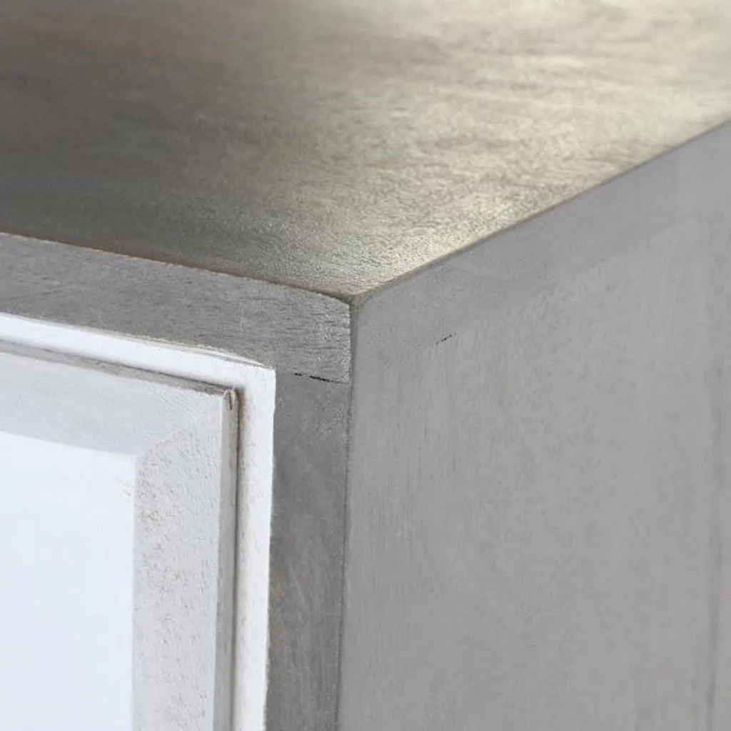 Aparador Relevo Branco com Acabamentos Bronze 93X41X114 WHITE GLOW - Image 4