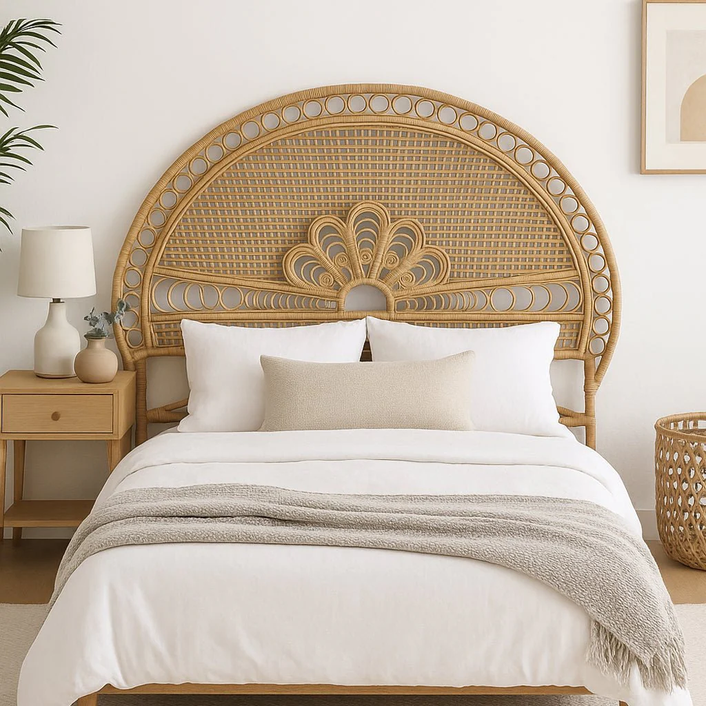 Cabeceira Cama Ornamentada Rattan 175x3x130 SERENA - Image 3