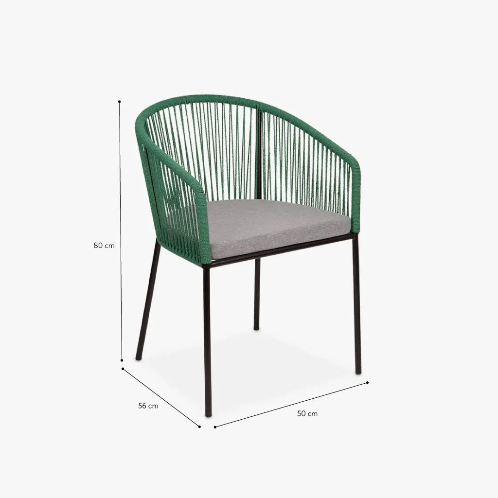 Cadeira corda verde 56x50x80cm TULUM - Image 5