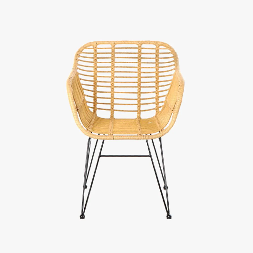 Cadeira de Metal e Rattan Amarela 57x62x81 SIESTA - Image 2