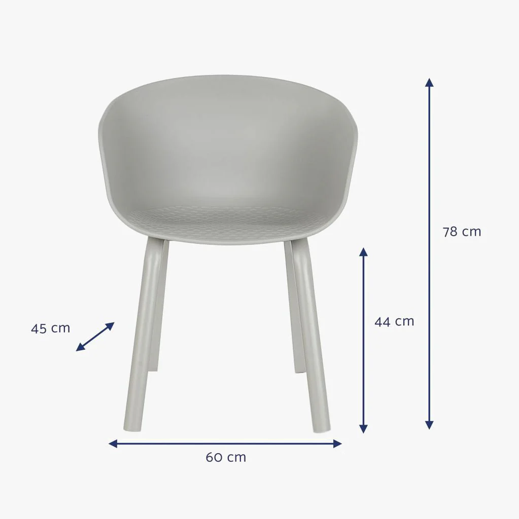 Cadeira PP Cinza 60x52x78 - Image 6