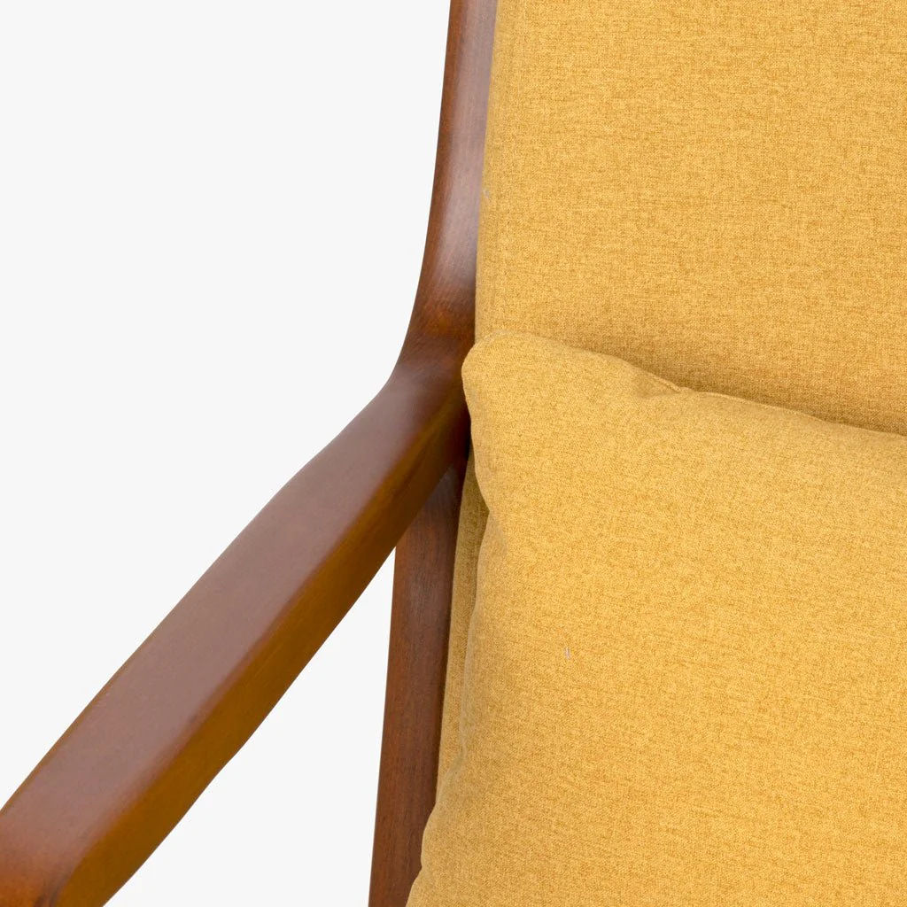 Cadeirão Amarelo com Almofada Amarela e Com Braços BARBER - Image 6