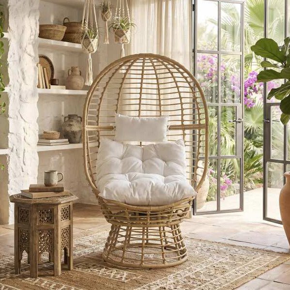 Cadeirao de Rattan Giratório 83x73x143 COMPORTA - Image 9