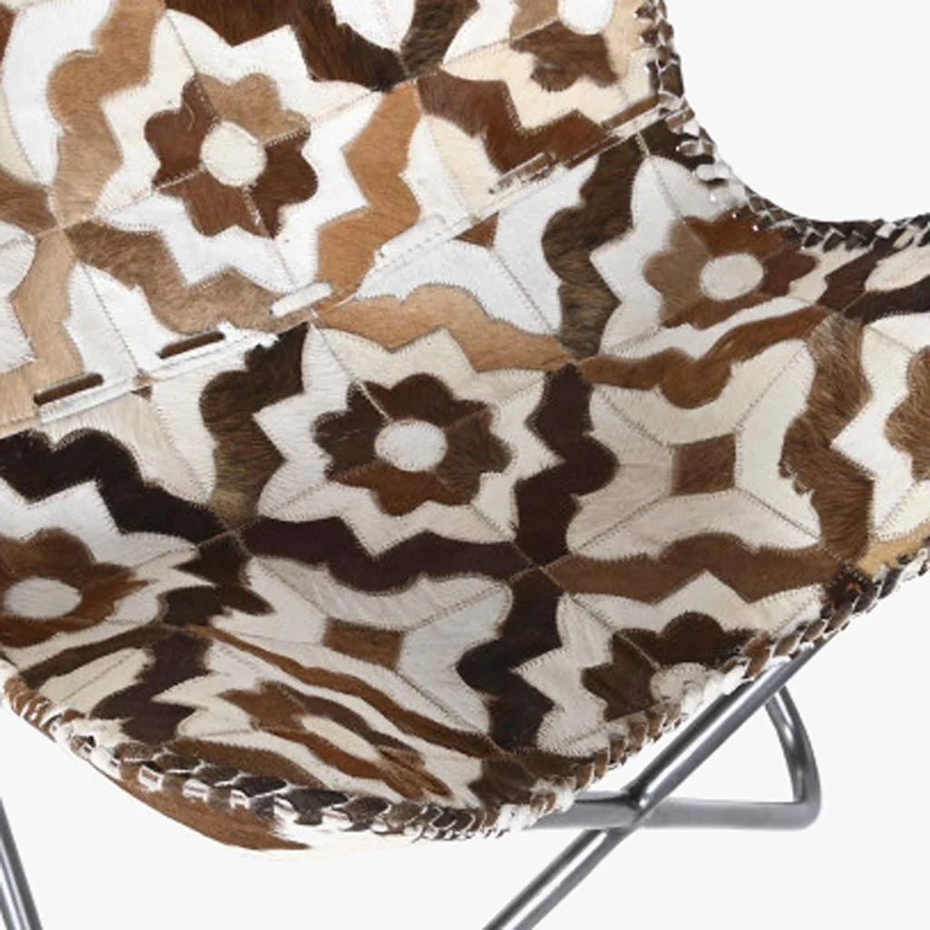 Cadeira Pele Flor Geo. Camel/Branco VERVE - Image 5