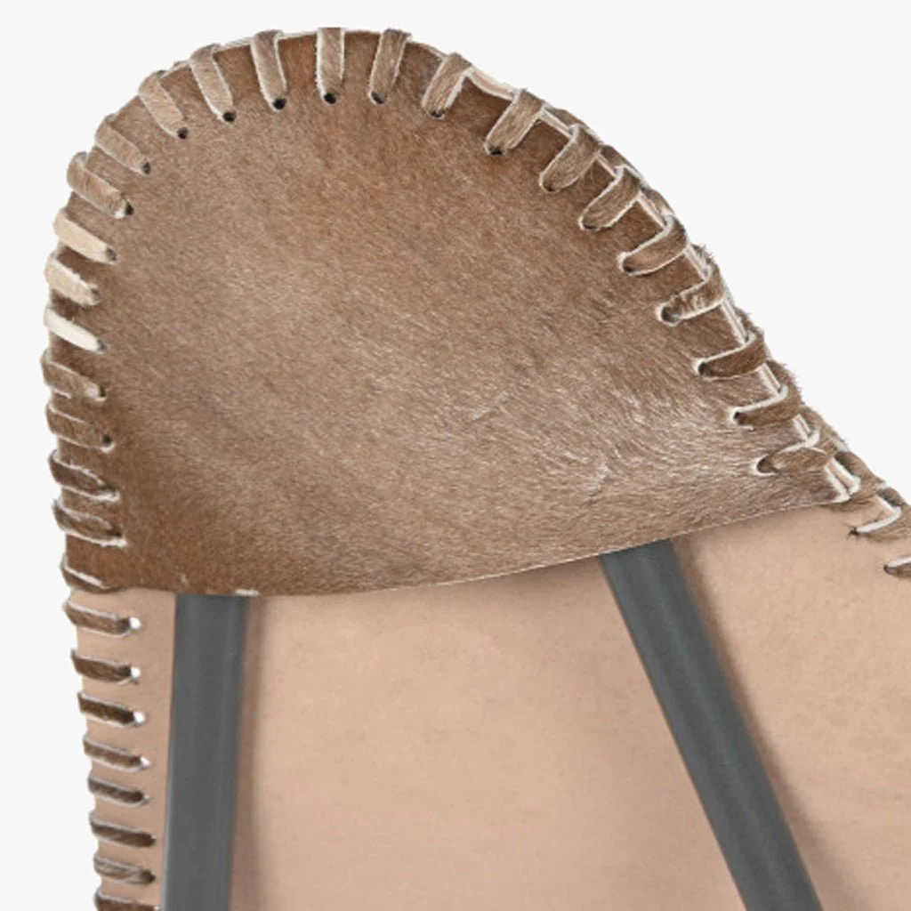 Cadeira Pele Quadrados Camel/Branco VERVE - Image 7