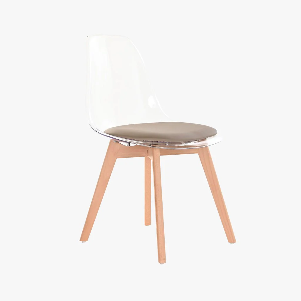 Cadeira Transparente Bege 54X47X83 EAMES
