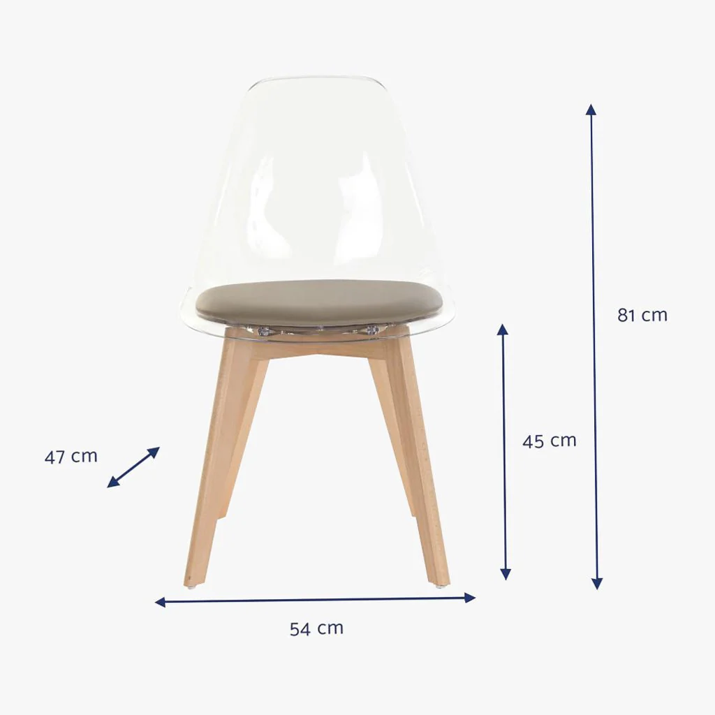 Cadeira Transparente Bege 54X47X83 EAMES - Image 7