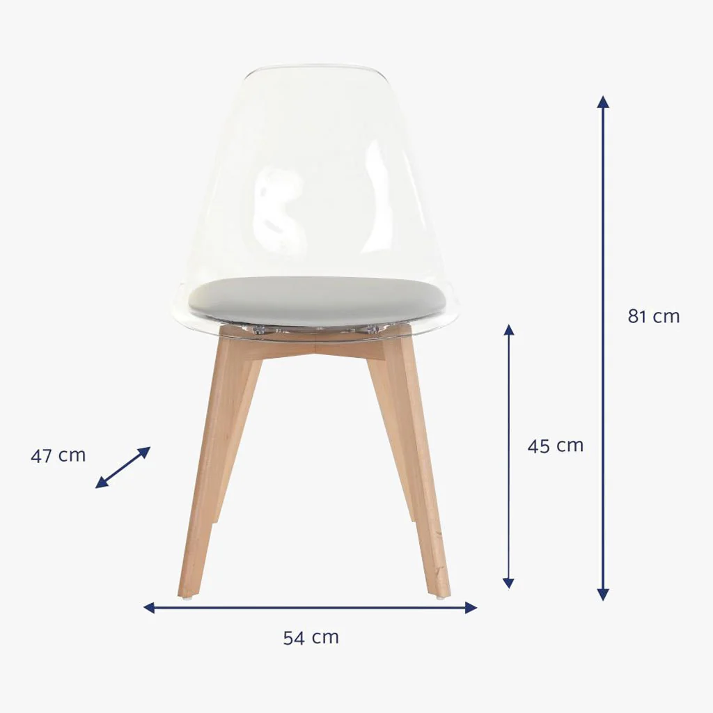 Cadeira Transparente Cinza 54X47X83 EAMES - Image 7