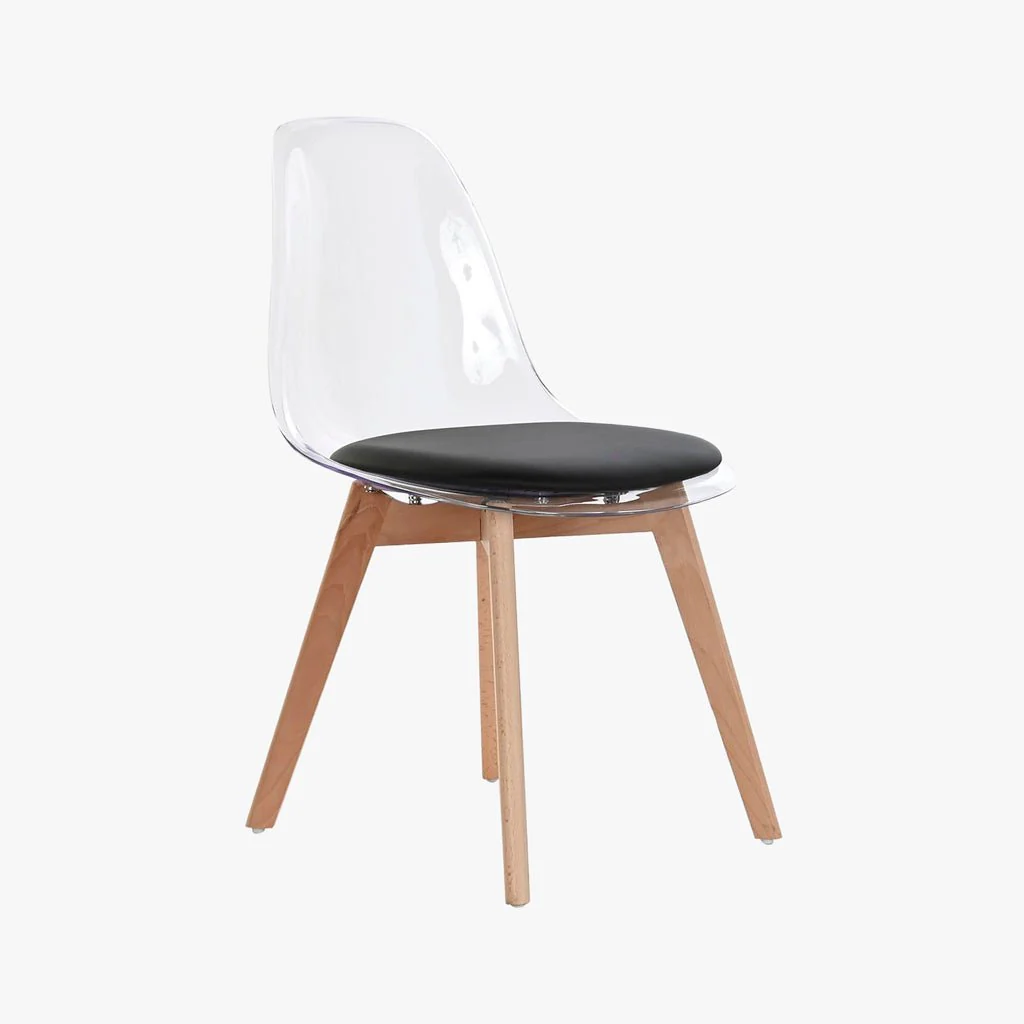 Cadeira Transparente Branca & Preto 54X47X83 EAMES