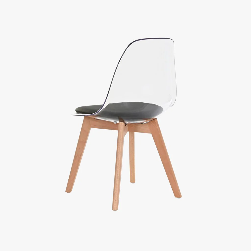 Cadeira Transparente Branca & Preto 54X47X83 EAMES - Image 2