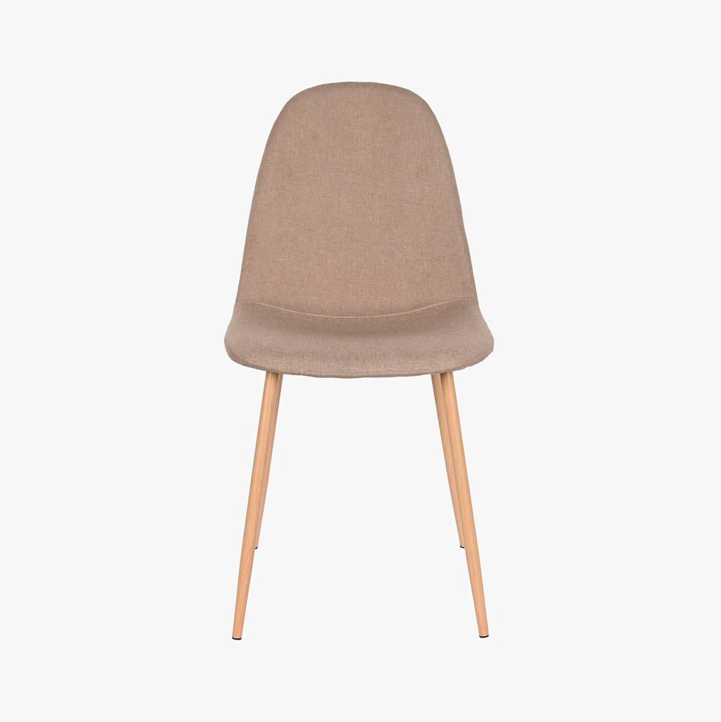 Cadeira em Tecido Bege com Pés efeito Madeira 44X51X91 EAMES - Image 2