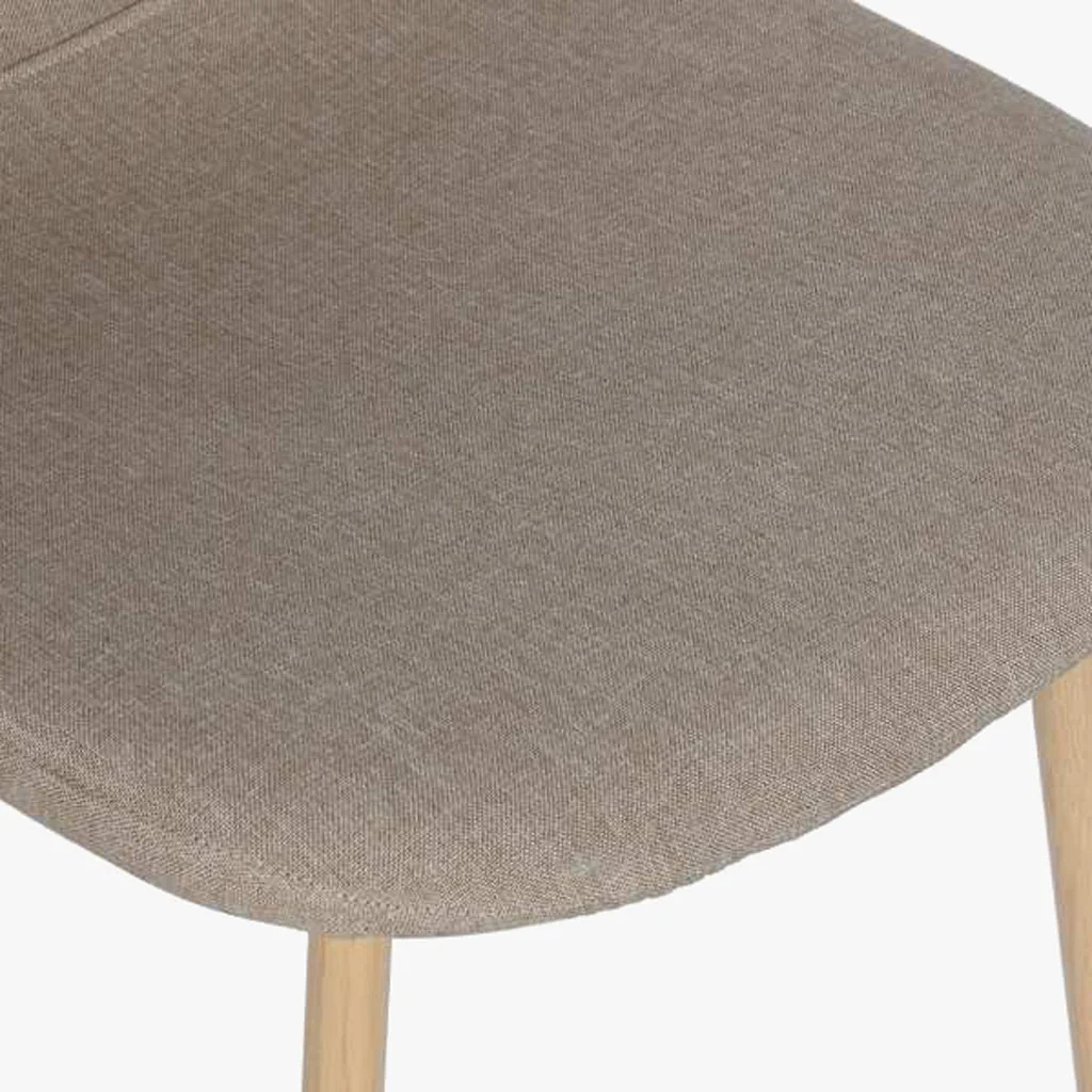 Cadeira em Tecido Bege com Pés efeito Madeira 44X51X91 EAMES - Image 4