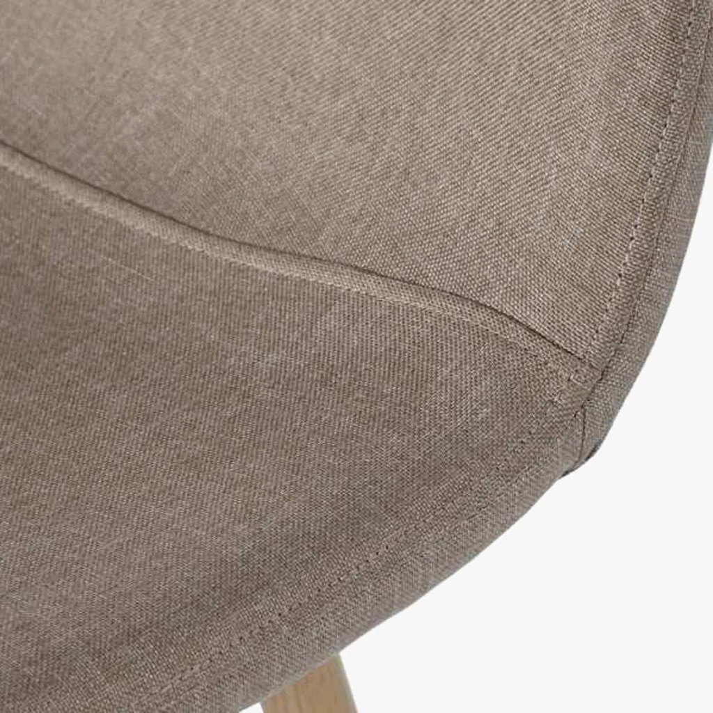 Cadeira em Tecido Bege com Pés efeito Madeira 44X51X91 EAMES - Image 6