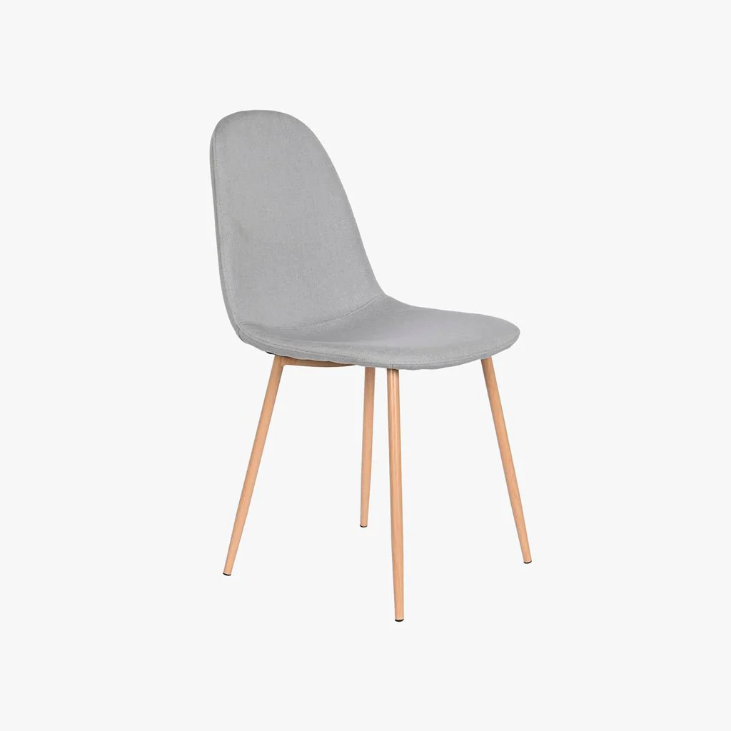 Cadeira em Tecido CInza com Pés Efeito Madeira 44X51X90 EAMES