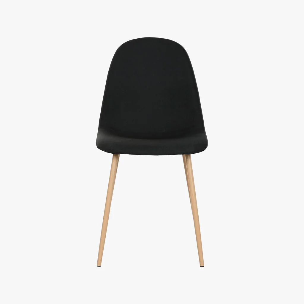 Cadeira em Tecido Preto com Pés Efeito Madeira 44X51X85 EAMES - Image 2