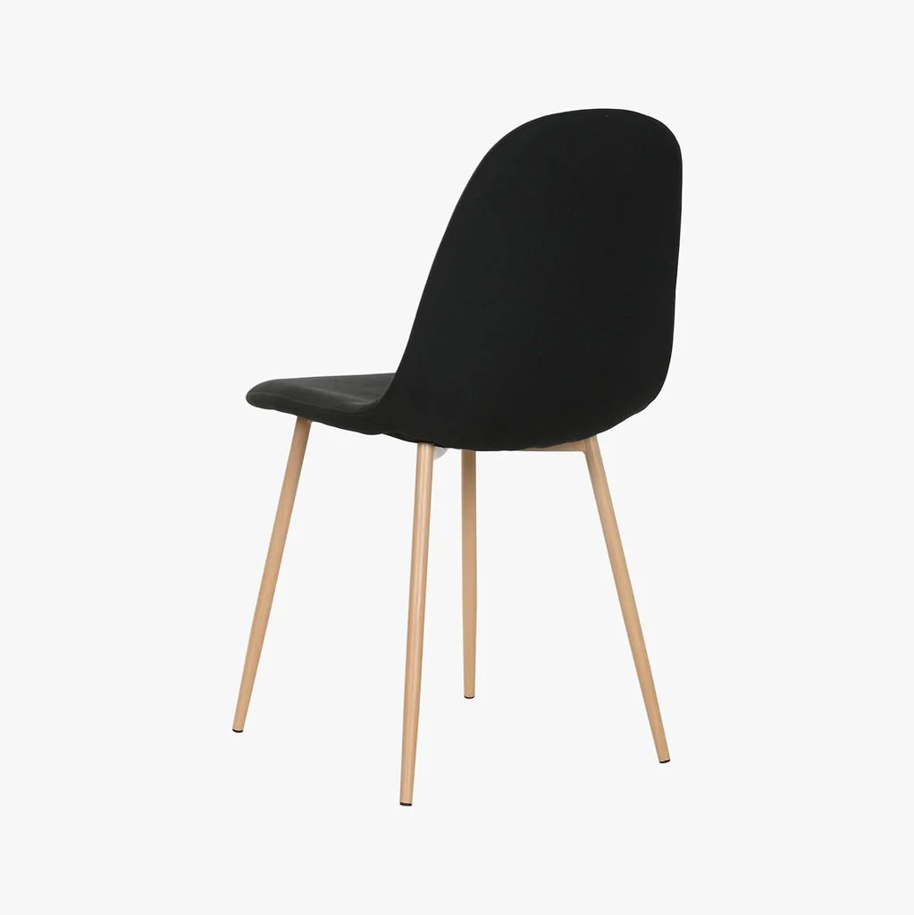 Cadeira em Tecido Preto com Pés Efeito Madeira 44X51X85 EAMES - Image 3