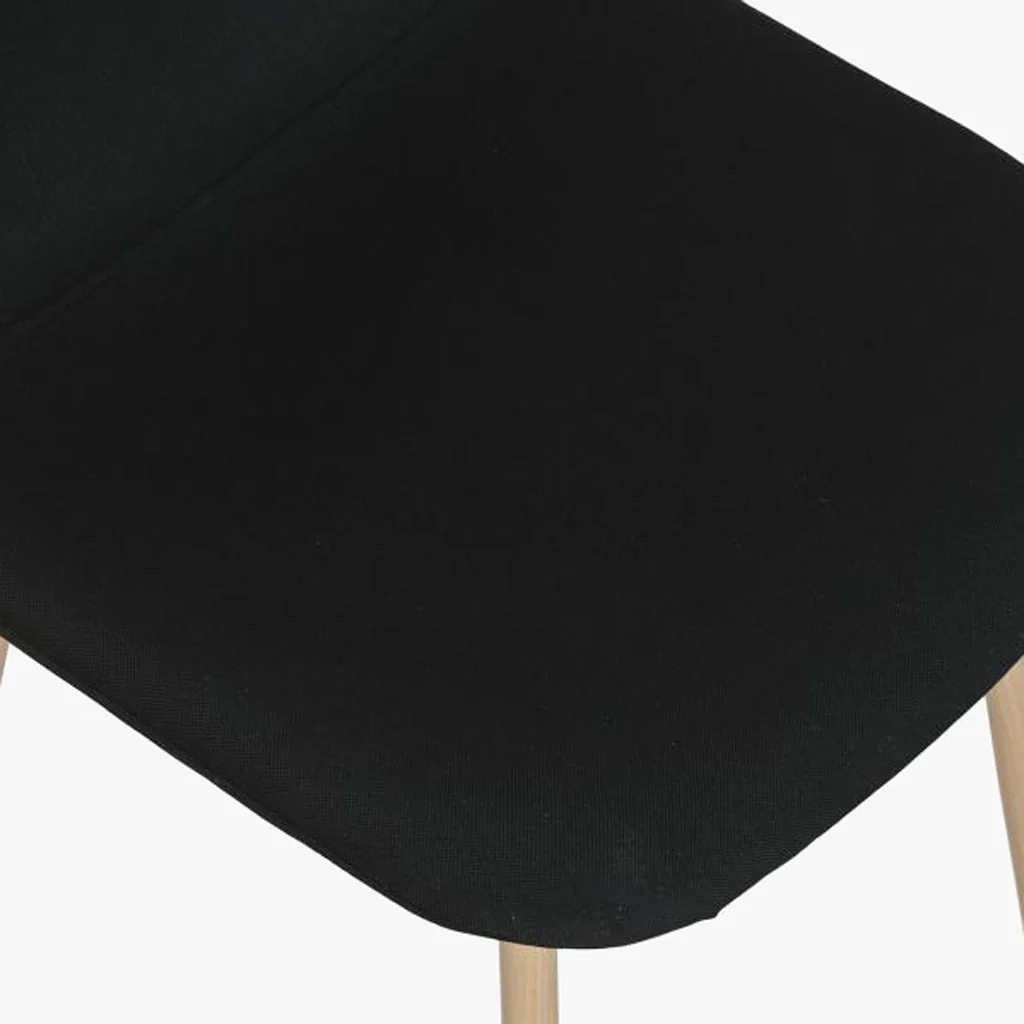 Cadeira em Tecido Preto com Pés Efeito Madeira 44X51X85 EAMES - Image 4