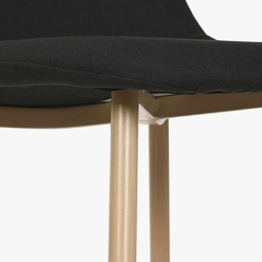 Cadeira em Tecido Preto com Pés Efeito Madeira 44X51X85 EAMES - Image 6