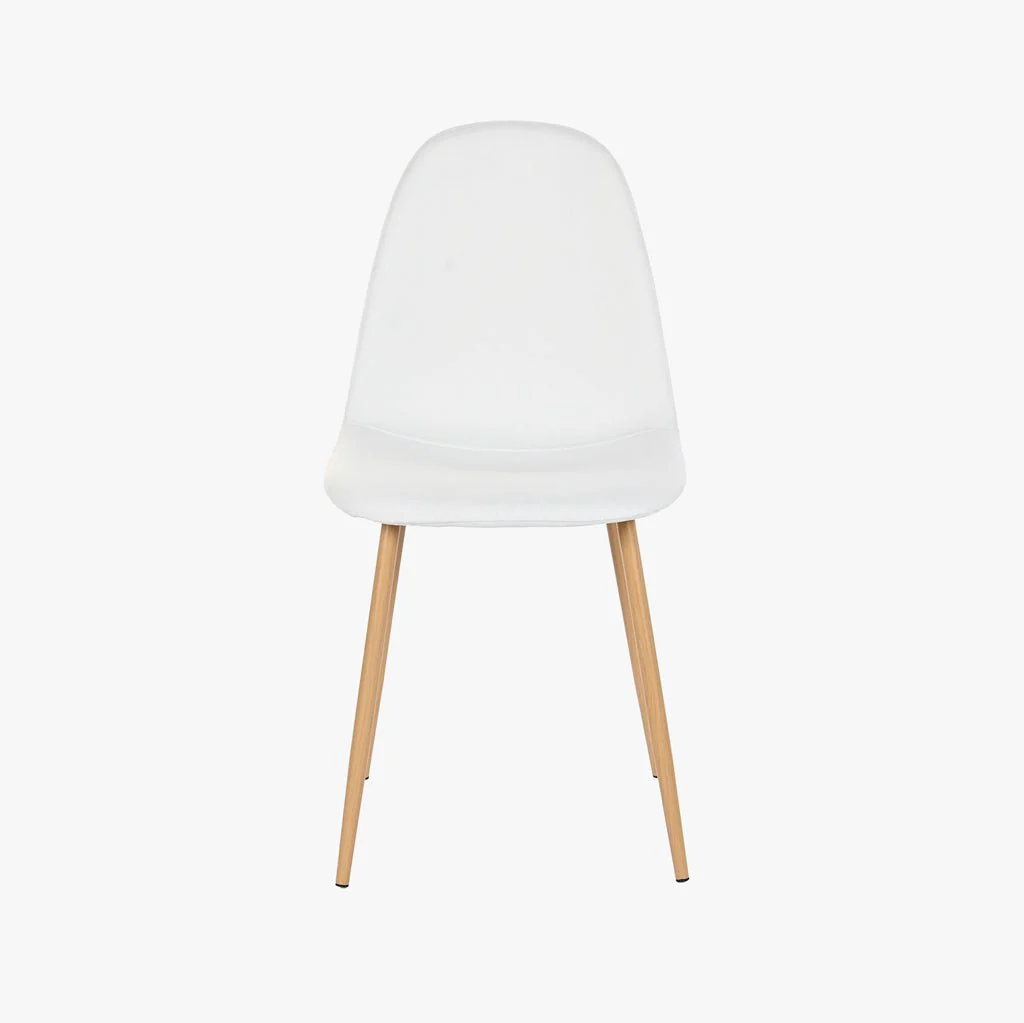 Cadeira em Tecido Branco com Pés Efeito Madeira 44X51X85 EAMES - Image 2