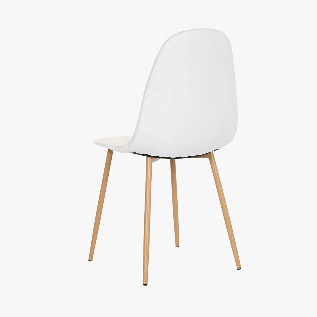 Cadeira em Tecido Branco com Pés Efeito Madeira 44X51X85 EAMES - Image 3