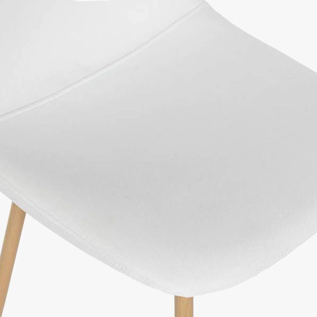 Cadeira em Tecido Branco com Pés Efeito Madeira 44X51X85 EAMES - Image 4