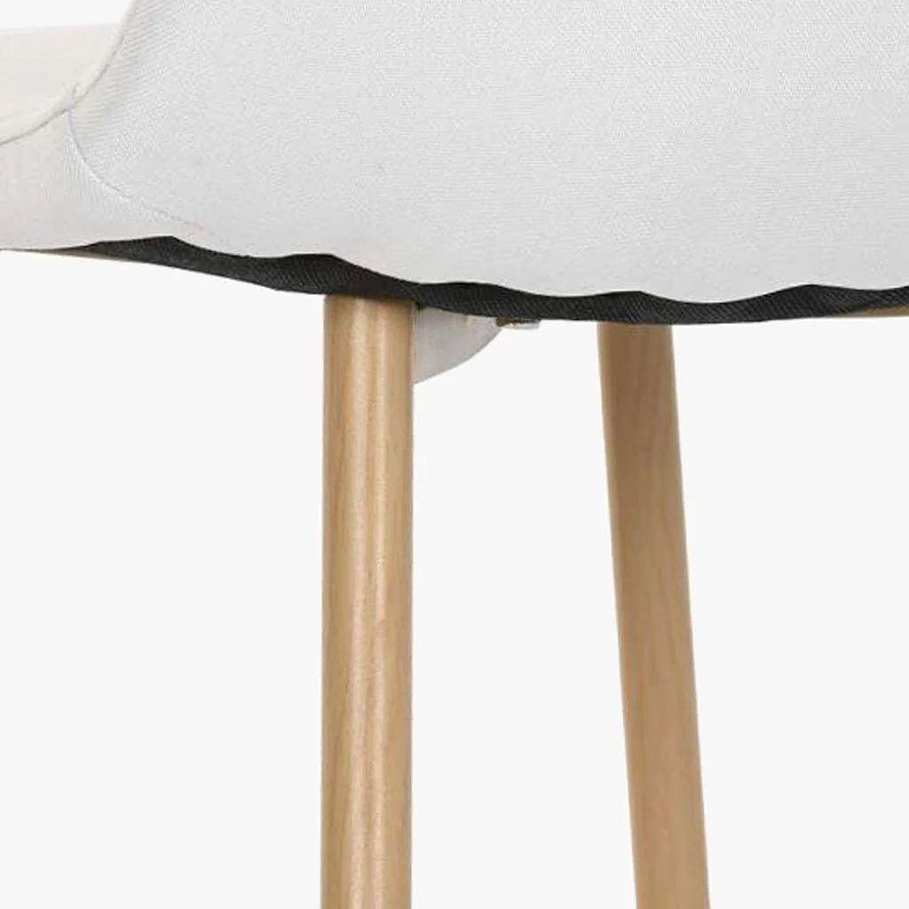 Cadeira em Tecido Branco com Pés Efeito Madeira 44X51X85 EAMES - Image 6