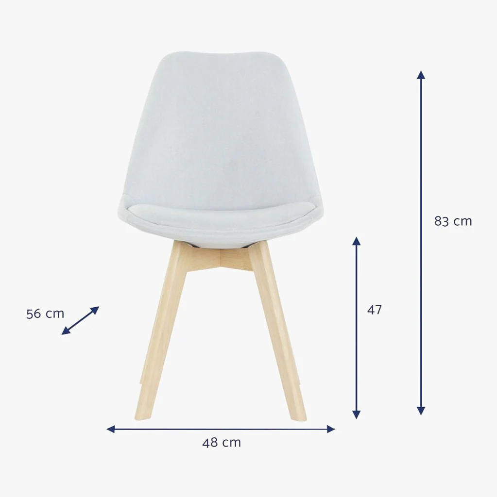 Cadeira Com Revestimento Tecido Azul e Pés em Faia 48X56X83 EAMES - Image 7