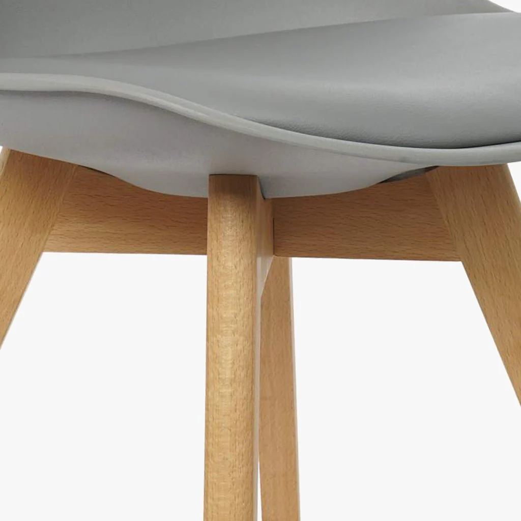 Cadeira Com Revestimento Sintético Cinza 48X55X84 EAMES - Image 4