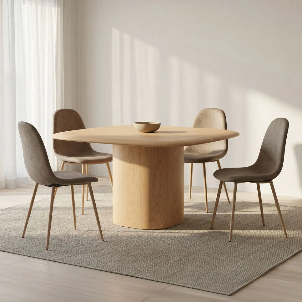 Mesa de jantar natural 130x130x75cm BREST - Image 2