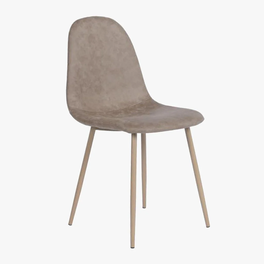 Cadeira com Revestimento Sintético Castanho Claro e Pés Efeito Madeira 44X51X90 EAMES - Image 2