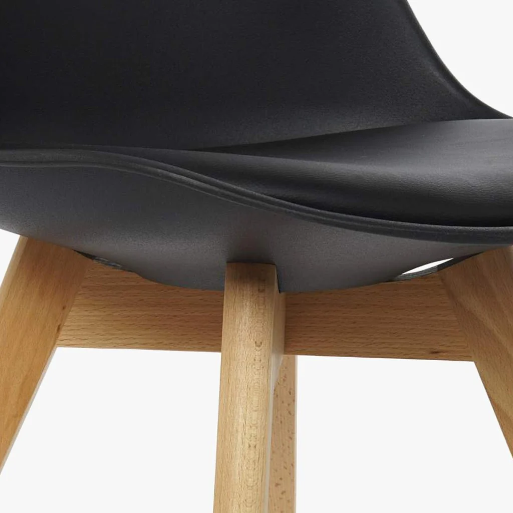 Cadeira Com Revestimento Sintético Preto 48X55X84 EAMES - Image 4