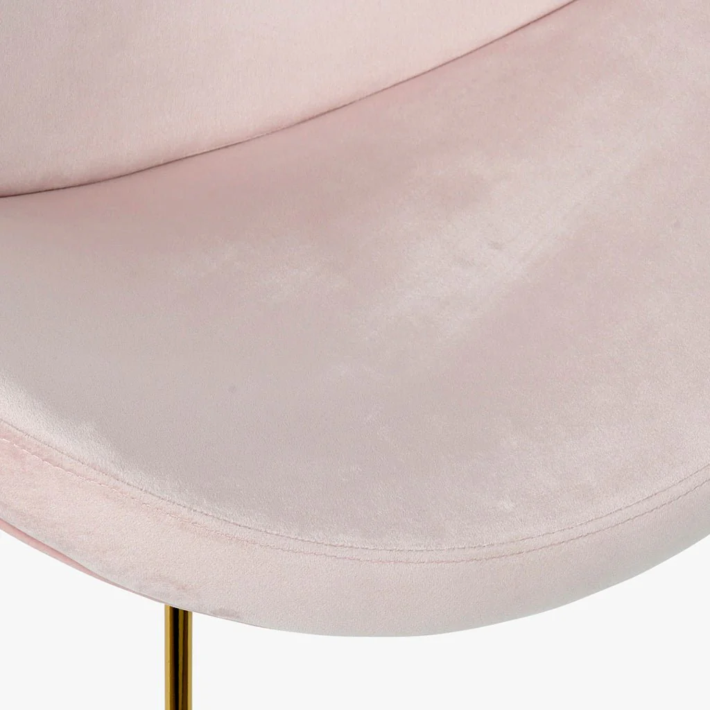 Cadeira Curva Rosa | Veludo e Pés Dourados | VELISSE - Image 2