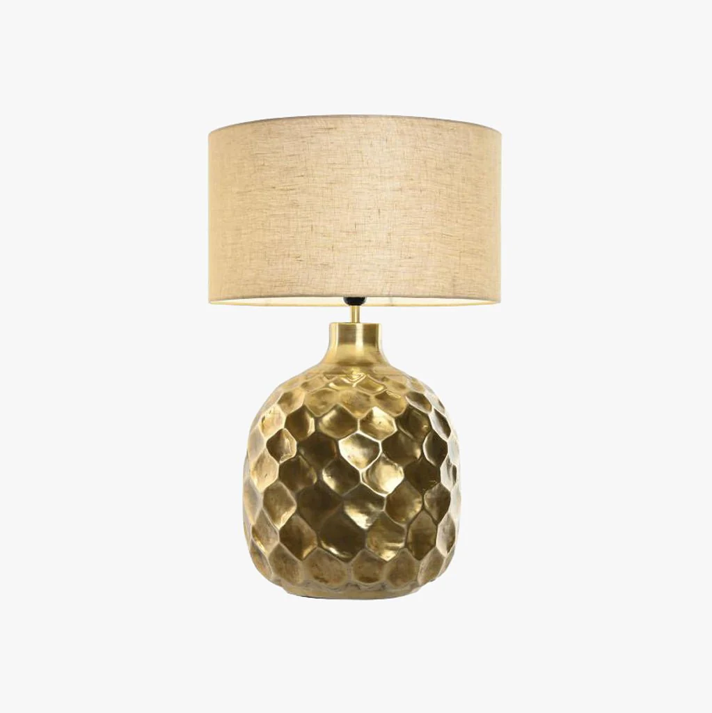 Candeeiro de Mesa Martelado Dourado LUXE - Image 2