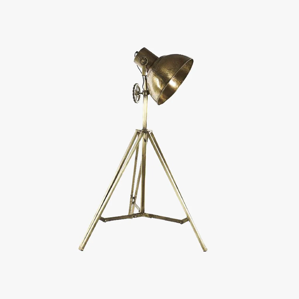 Candeeiro de Chão Tripé Metal Dourado ICONIC