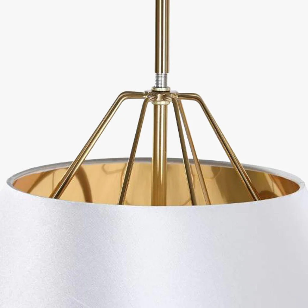 Candeeiro de Teto Metal Branco e Dourado LUXE - Image 4