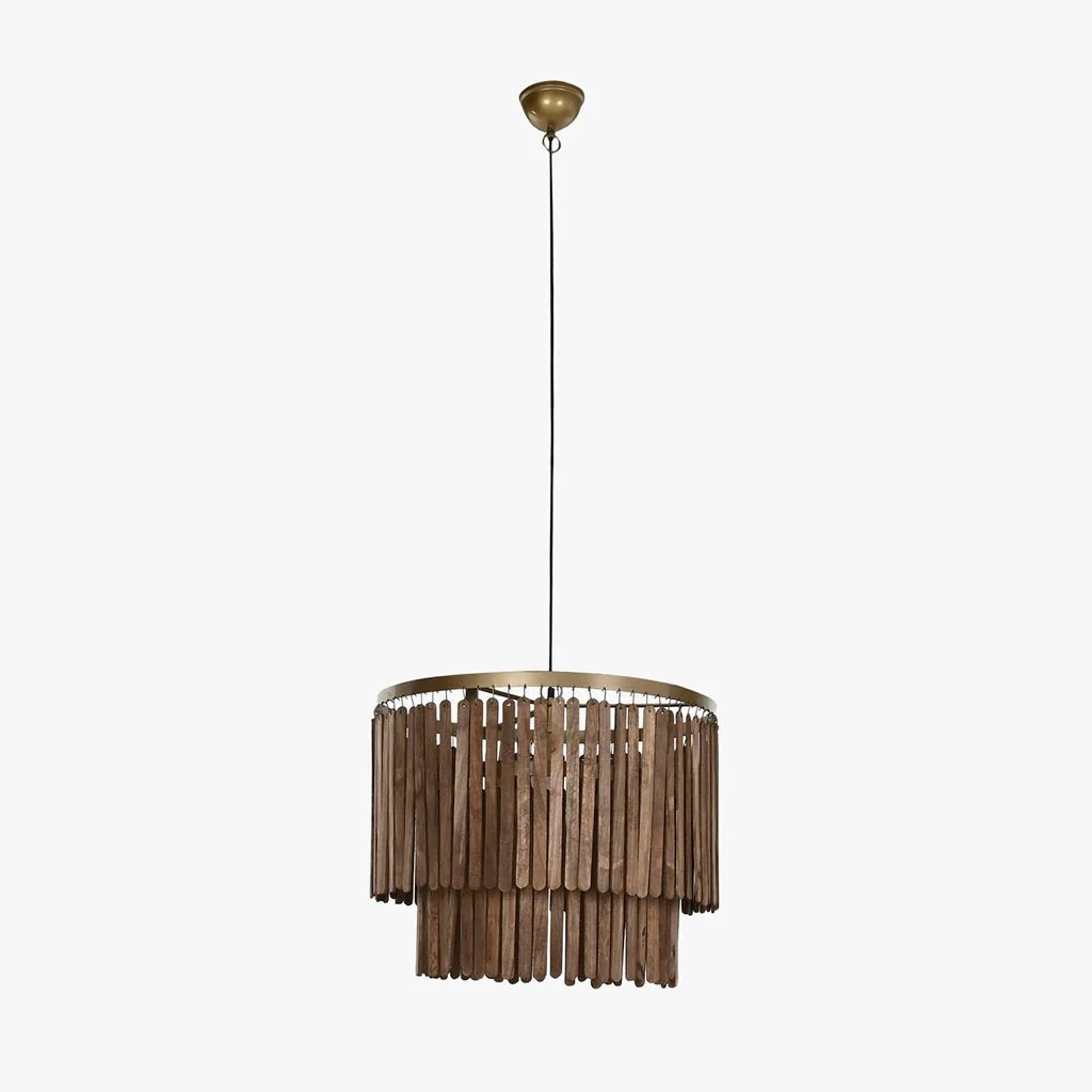 Candeeiro de Teto Ripas Madeira LUXE - Image 2