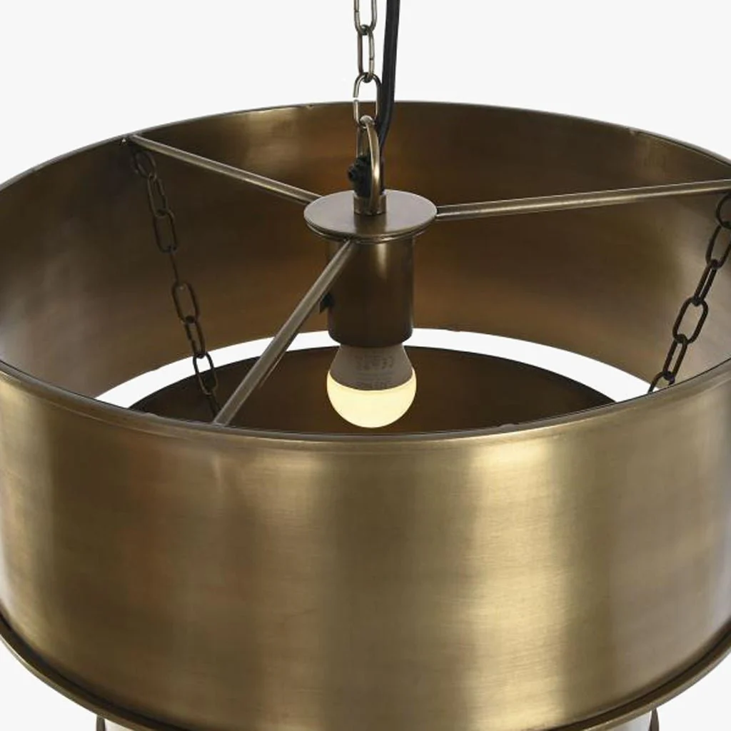 Candeeiro de Teto Triplo Dourado LUXE - Image 3