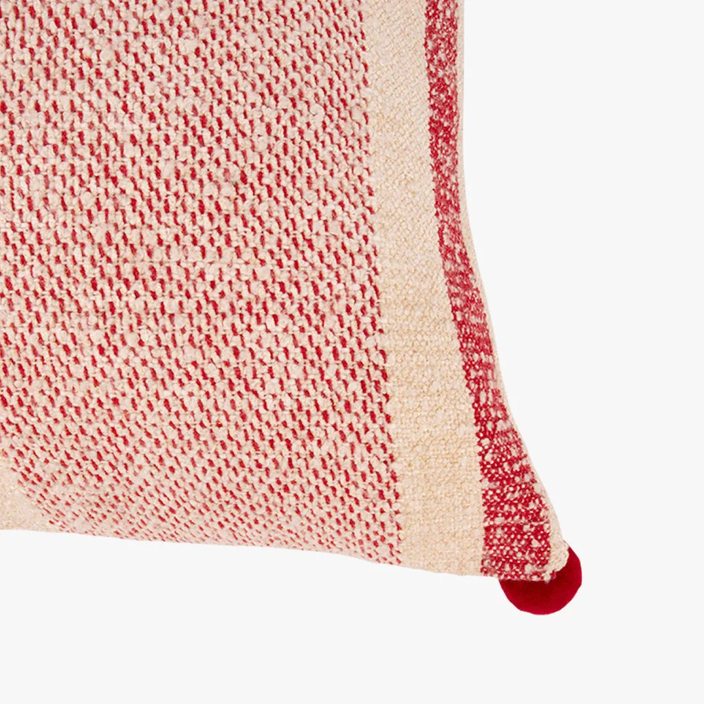 Capa de Almofada Riscas Vermelhas e Branco COZY - Image 2