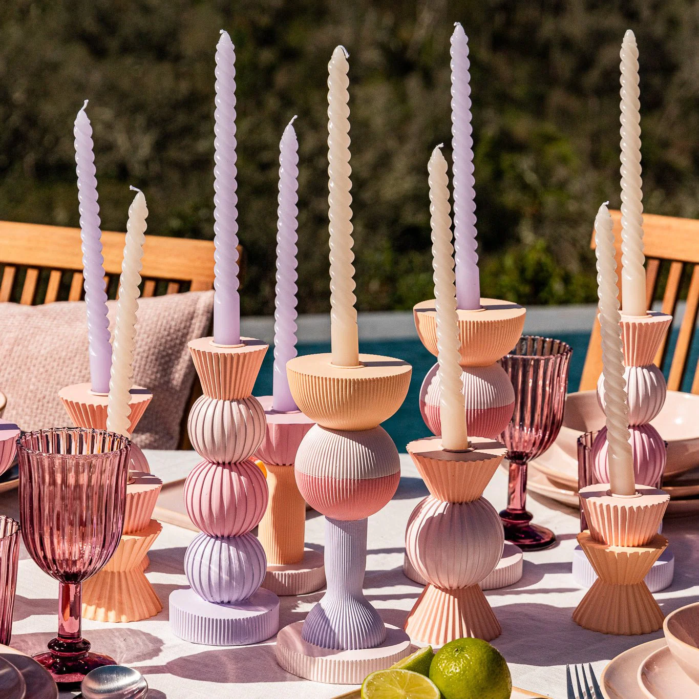 Conjunto de Velas Castiçal Espiral Branca MARSHMALLOW - Image 4