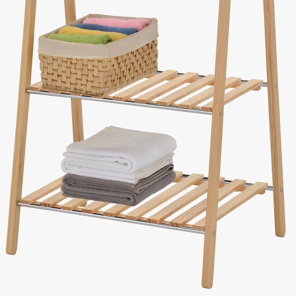 Charriot em Pinho com Duas Prateleiras 79x45x155 OLIMPO - Image 4