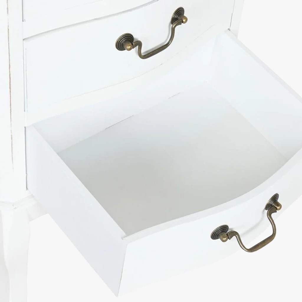 Camiseiro Branco de Madeira com Cinco Gavetas 48x35x100 VERSAILLES - Image 4
