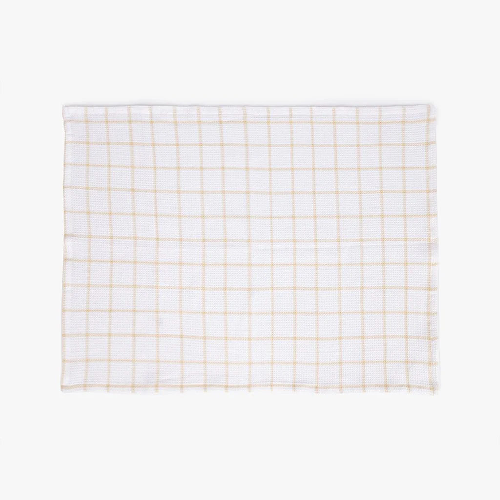 Conjunto de dois panos de Cozinha Xadrez Bege e Branco EVERYDAY - Image 4