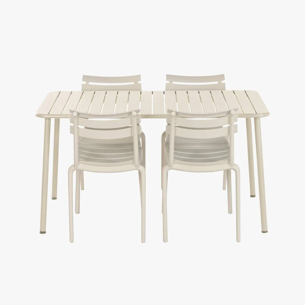 Conjunto de Mesa com 4 cadeiras Branco VITA - Image 3