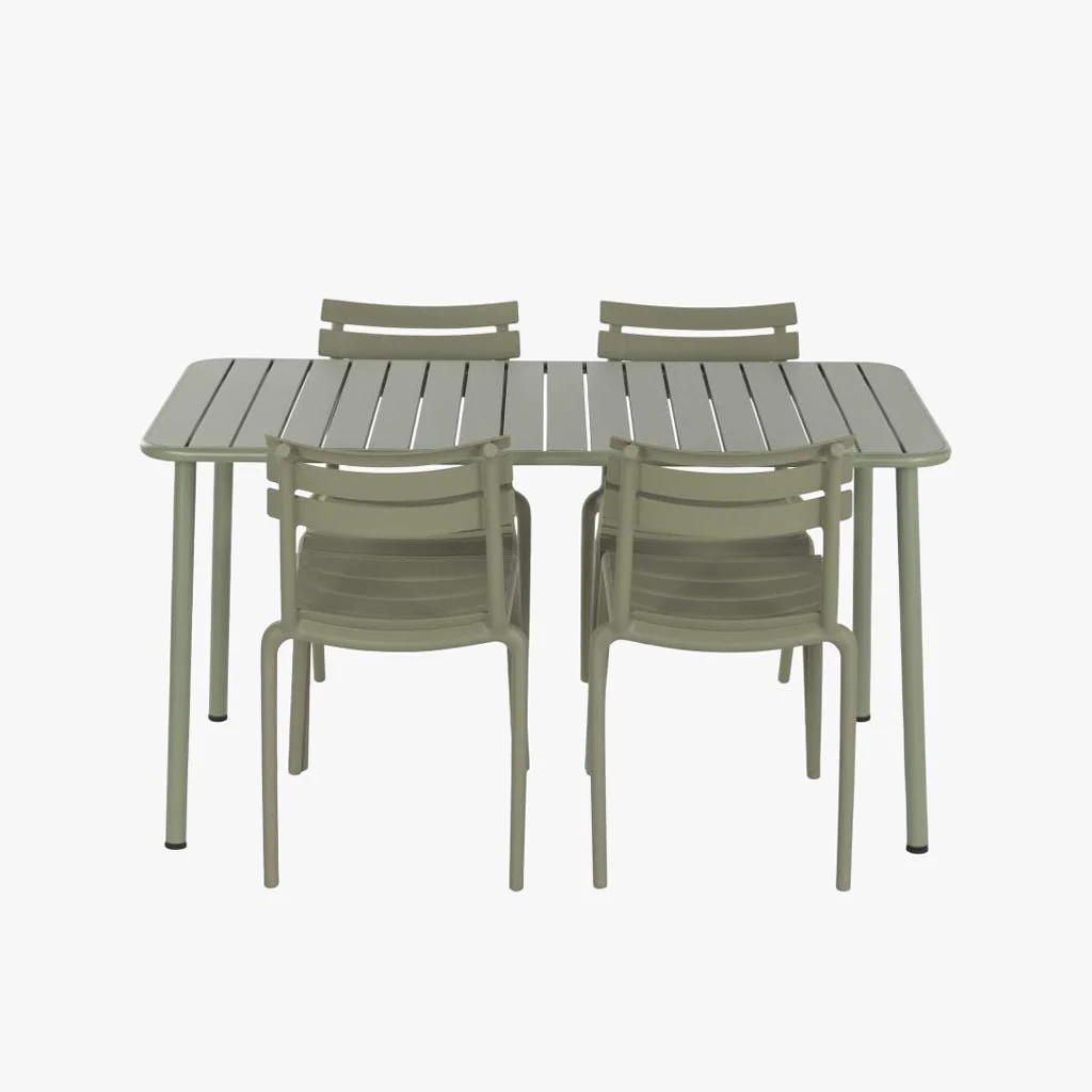 Conjunto de Mesa com 4 cadeiras Verde VITA - Image 3