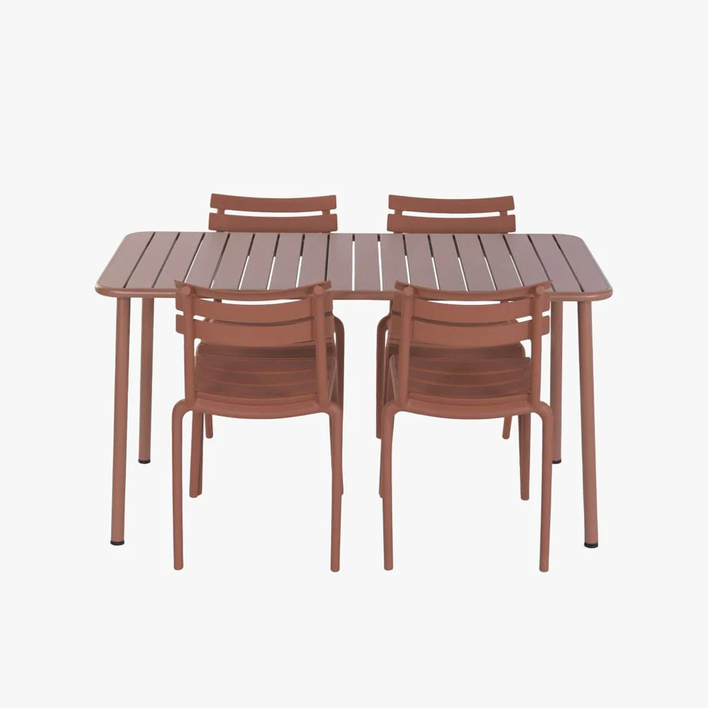 Conjunto de Mesa com 4 cadeiras Vermelho VITA - Image 4