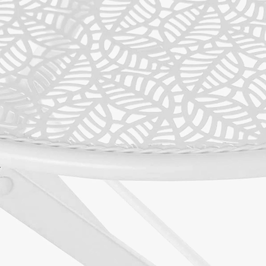 Conjunto de mesa e duas cadeiras em metal com folhas branco REVIVAL - Image 5