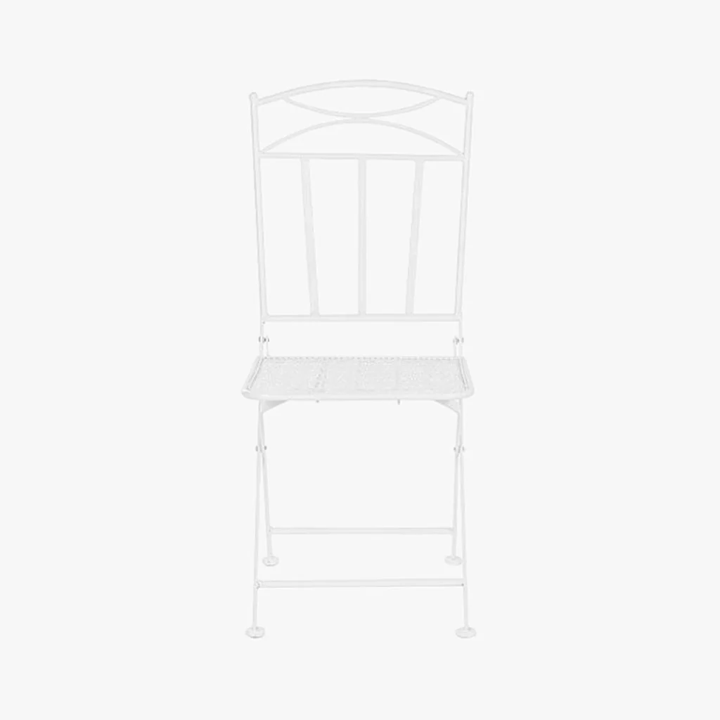 Conjunto de mesa e duas cadeiras em metal com folhas branco REVIVAL - Image 7